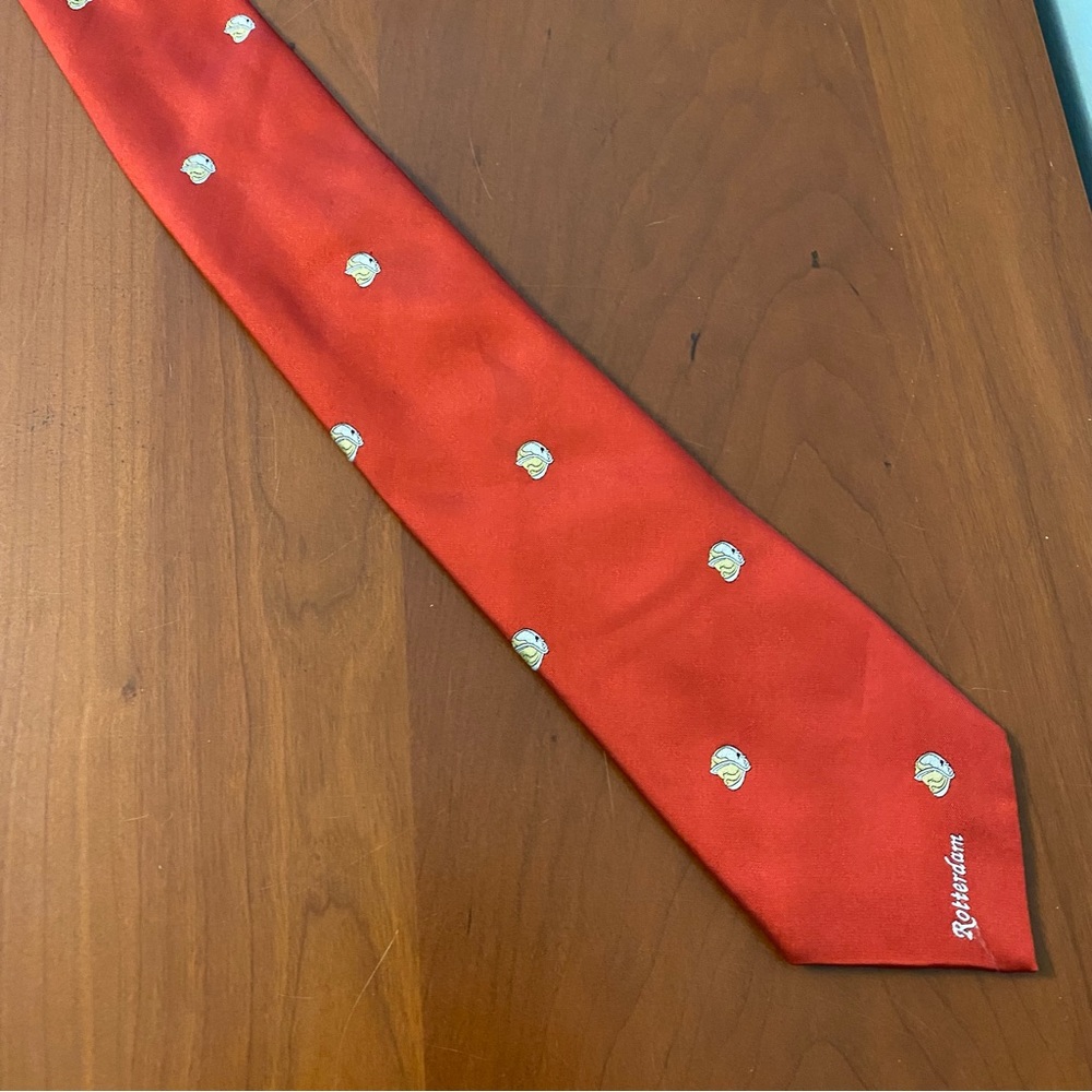 ROTTERDAM HOLLAND Logo Silk NECKTIE Tie  Red by Euro Cravat